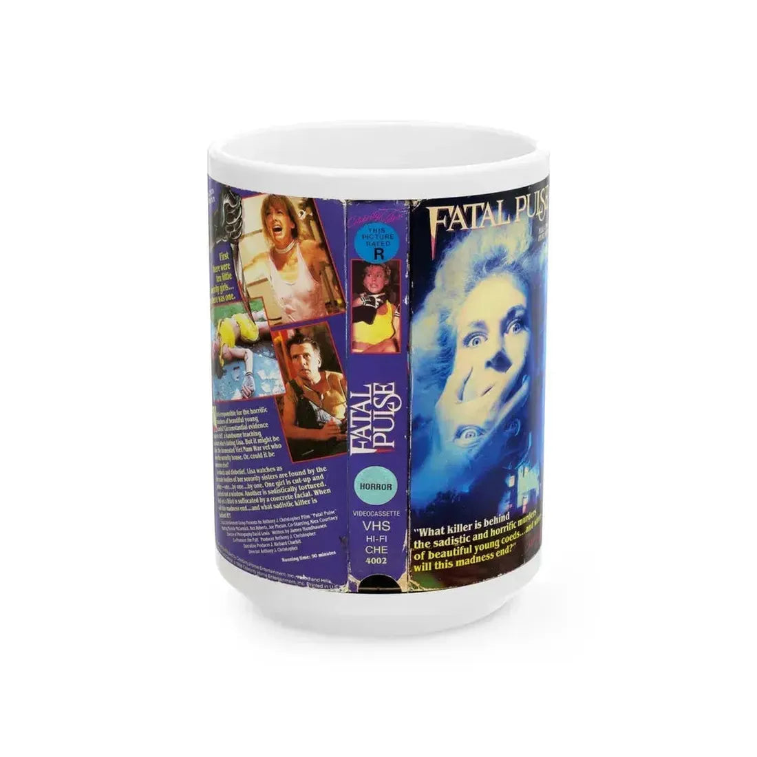 FATAL PULSE (VHS COVER) - White Coffee Mug 15oz - Go Mug Yourself