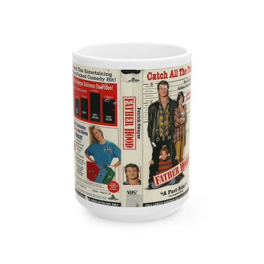 FATHER HOOD FULL LENGTH SCREENER FOR VIDEO RETAILERS ONLY (VHS COVER) - White Coffee Mug-15oz-Go Mug Yourself