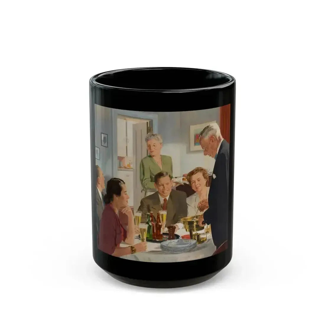 Father's Secret Recipe, Home Life in America, 1952 - Black Coffee Mug 15oz - Go Mug Yourself
