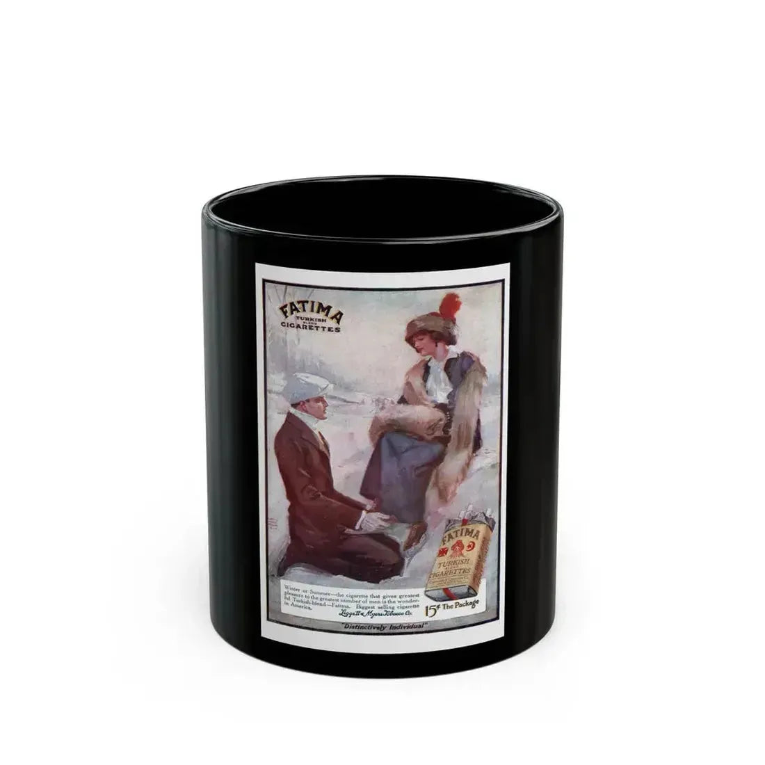 Fatima advertisement, Top-Notch magazine, March 15, 1914 - Black Coffee Mug 11oz - Go Mug Yourself