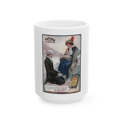 Fatima, backcover from The Popular Magazine, February 15, 1914 - White Coffee Mug 15oz - Go Mug Yourself