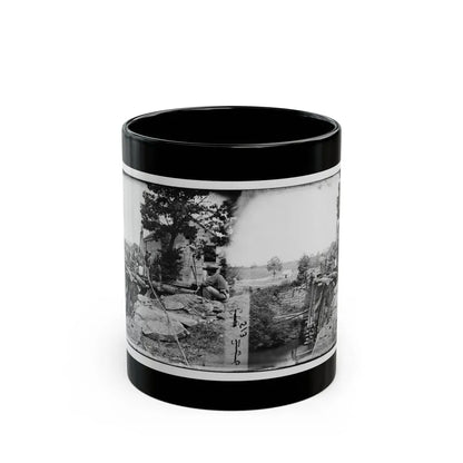 Fauquier Sulphur Springs, Va., Vicinity. Troops Building Bridges Across The North Fork Of The Rappahannock (U.S. Civil War) Black Coffee Mug 11oz - Go Mug Yourself