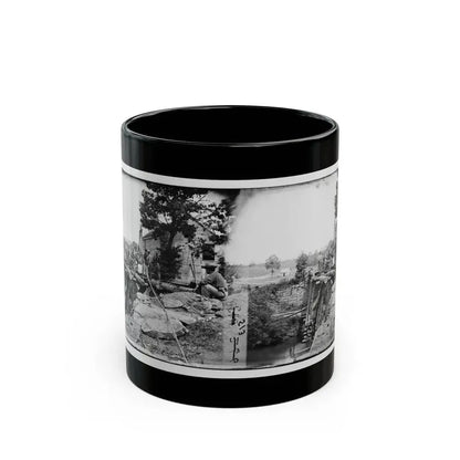 Fauquier Sulphur Springs, Va., Vicinity. Troops Building Bridges Across The North Fork Of The Rappahannock (U.S. Civil War) Black Coffee Mug 11oz - Go Mug Yourself