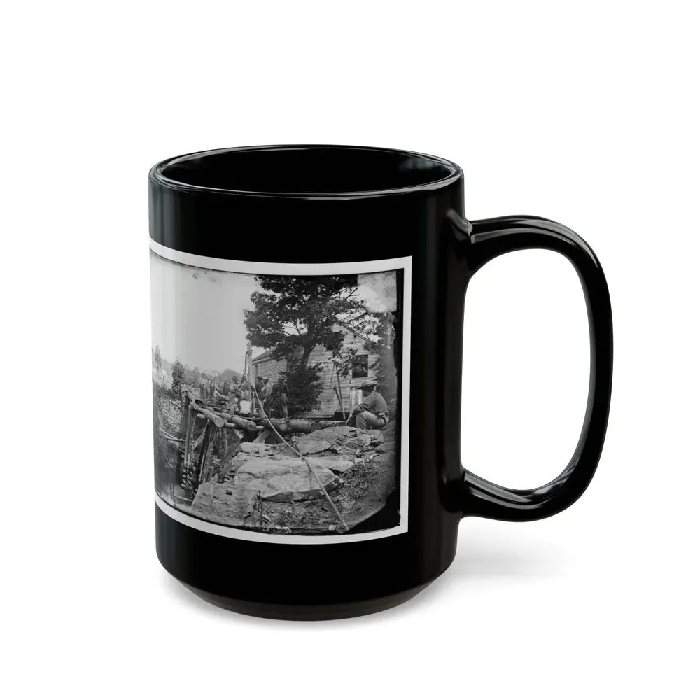 Fauquier Sulphur Springs, Va., Vicinity. Troops Building Bridges Across The North Fork Of The Rappahannock (U.S. Civil War) Black Coffee Mug - Go Mug Yourself