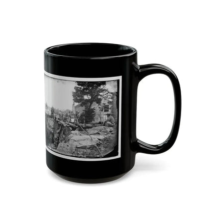 Fauquier Sulphur Springs, Va., Vicinity. Troops Building Bridges Across The North Fork Of The Rappahannock (U.S. Civil War) Black Coffee Mug - Go Mug Yourself