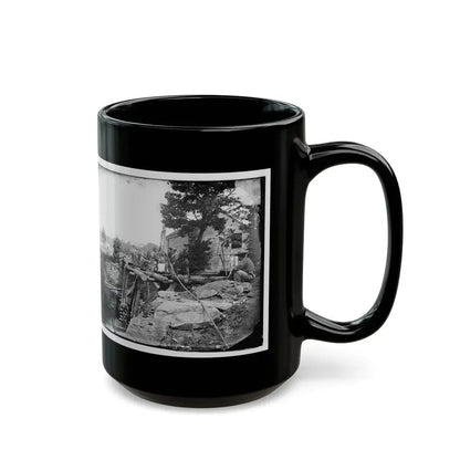 Fauquier Sulphur Springs, Va., Vicinity. Troops Building Bridges Across The North Fork Of The Rappahannock (U.S. Civil War) Black Coffee Mug - Go Mug Yourself