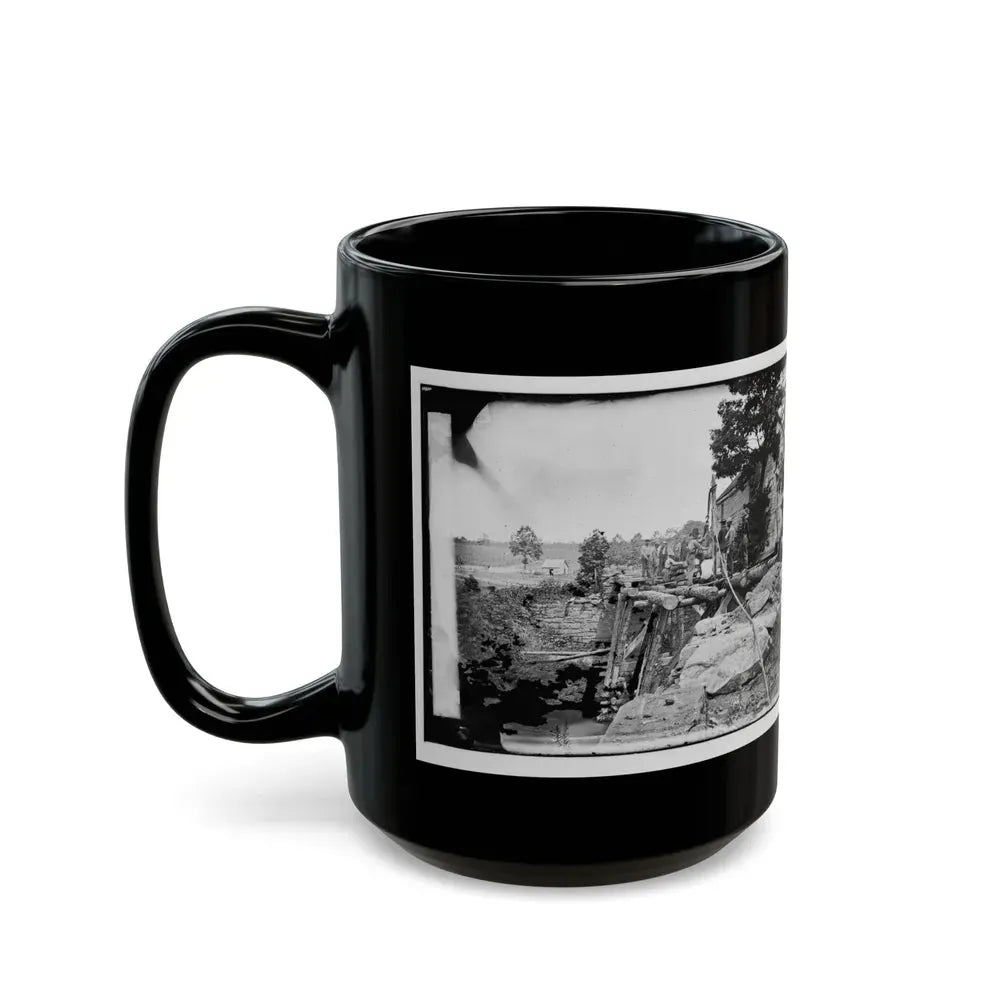Fauquier Sulphur Springs, Va., Vicinity. Troops Building Bridges Across The North Fork Of The Rappahannock (U.S. Civil War) Black Coffee Mug - Go Mug Yourself