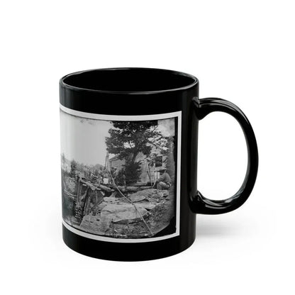 Fauquier Sulphur Springs, Va., Vicinity. Troops Building Bridges Across The North Fork Of The Rappahannock (U.S. Civil War) Black Coffee Mug - Go Mug Yourself