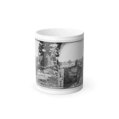 Fauquier Sulphur Springs, Va., Vicinity. Troops Building Bridges Across the North Fork of the Rappahannock (U.S. Civil War) Color Changing Coffee Mug 11oz - Go Mug Yourself
