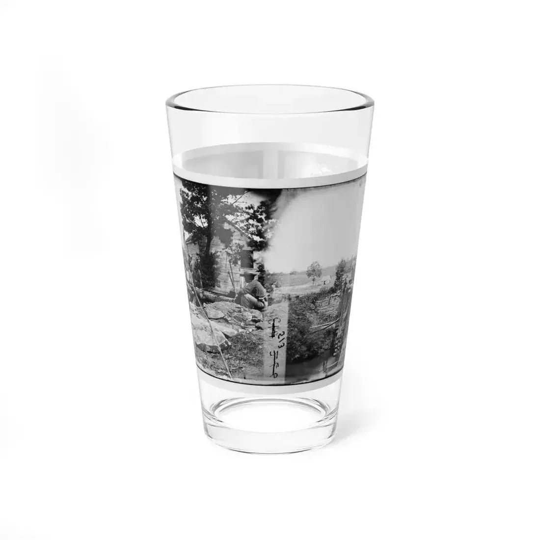 Fauquier Sulphur Springs, Va., Vicinity. Troops Building Bridges Across The North Fork Of The Rappahannock (U.S. Civil War) Pint Glass 16oz 16oz - Go Mug Yourself