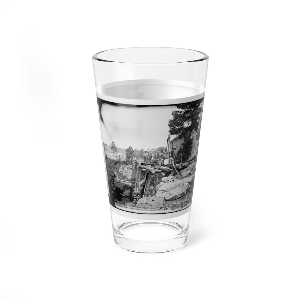 Fauquier Sulphur Springs, Va., Vicinity. Troops Building Bridges Across The North Fork Of The Rappahannock (U.S. Civil War) Pint Glass 16oz-Go Mug Yourself