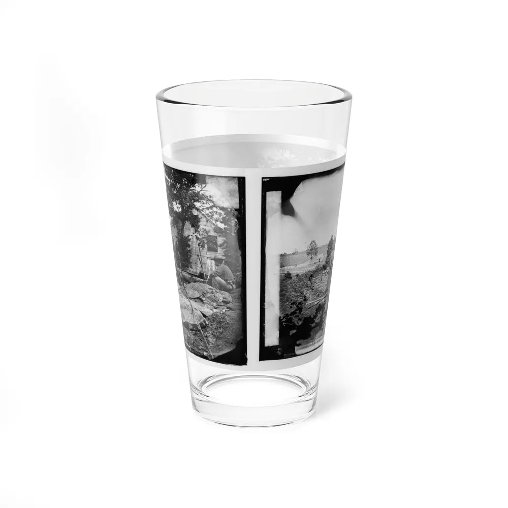 Fauquier Sulphur Springs, Va., Vicinity. Troops Building Bridges Across The North Fork Of The Rappahannock (U.S. Civil War) Pint Glass 16oz-Go Mug Yourself