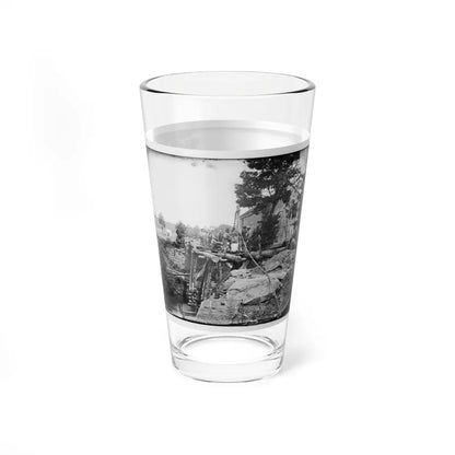 Fauquier Sulphur Springs, Va., Vicinity. Troops Building Bridges Across The North Fork Of The Rappahannock (U.S. Civil War) Pint Glass 16oz-Go Mug Yourself