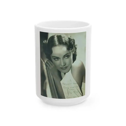 Fay Wray #146 (Vintage Female Icon) White Coffee Mug 15oz - Go Mug Yourself