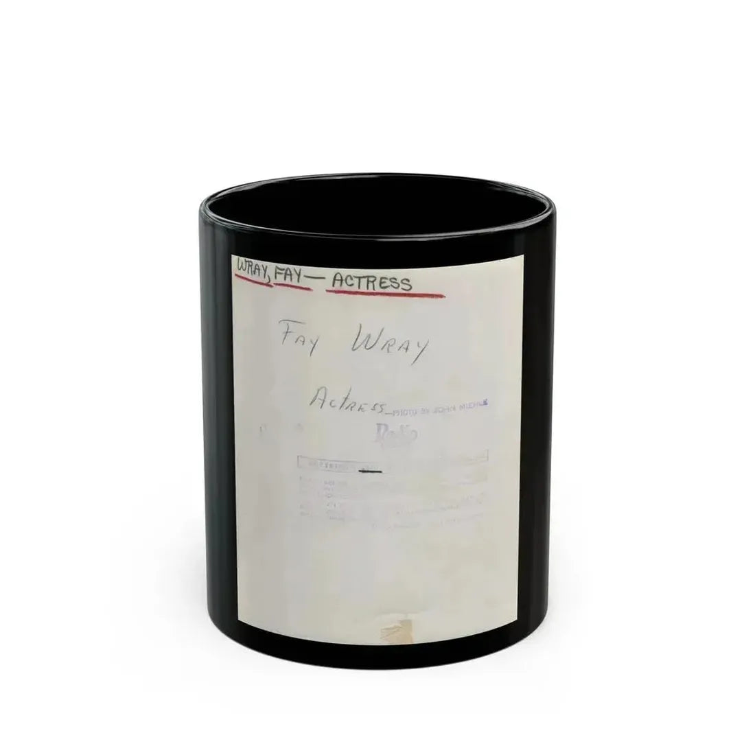 Fay Wray #192 (Vintage Female Icon) Black Coffee Mug 11oz - Go Mug Yourself