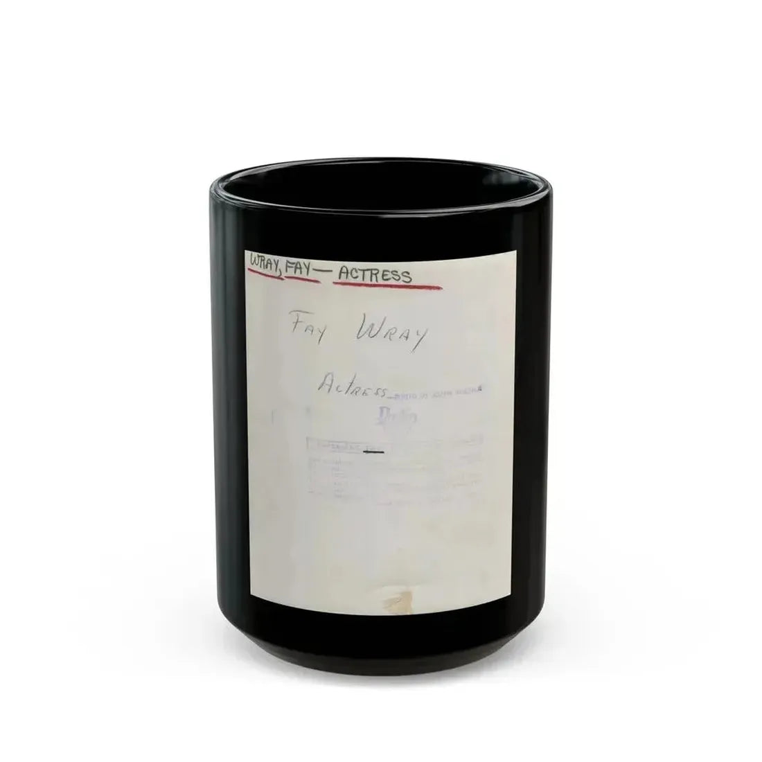 Fay Wray #192 (Vintage Female Icon) Black Coffee Mug 15oz - Go Mug Yourself