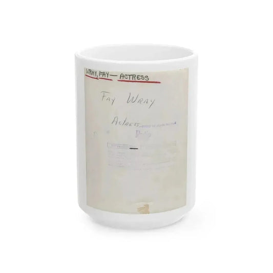 Fay Wray #192 (Vintage Female Icon) White Coffee Mug 15oz - Go Mug Yourself