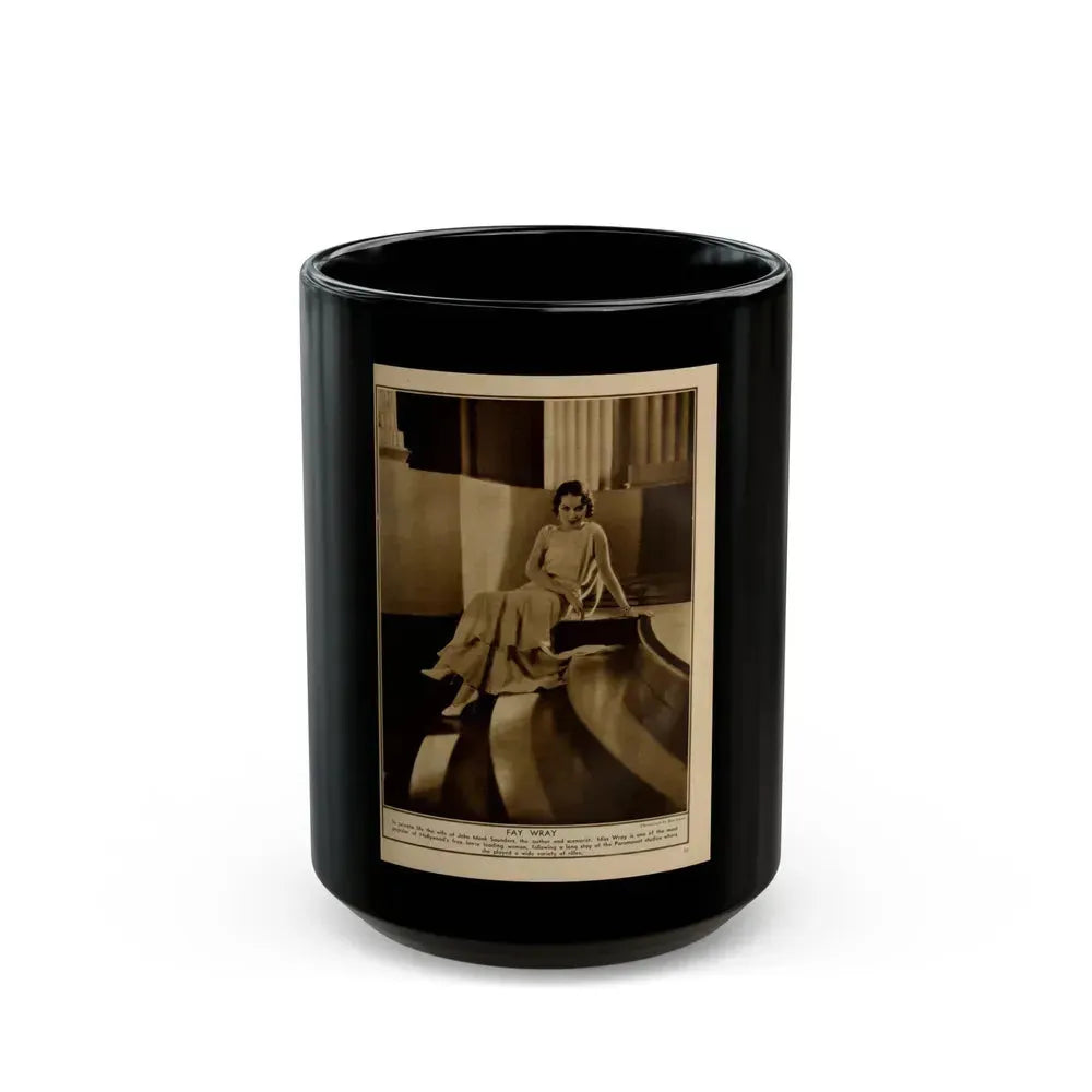 Fay Wray #215 (Vintage Female Icon) Black Coffee Mug 15oz - Go Mug Yourself