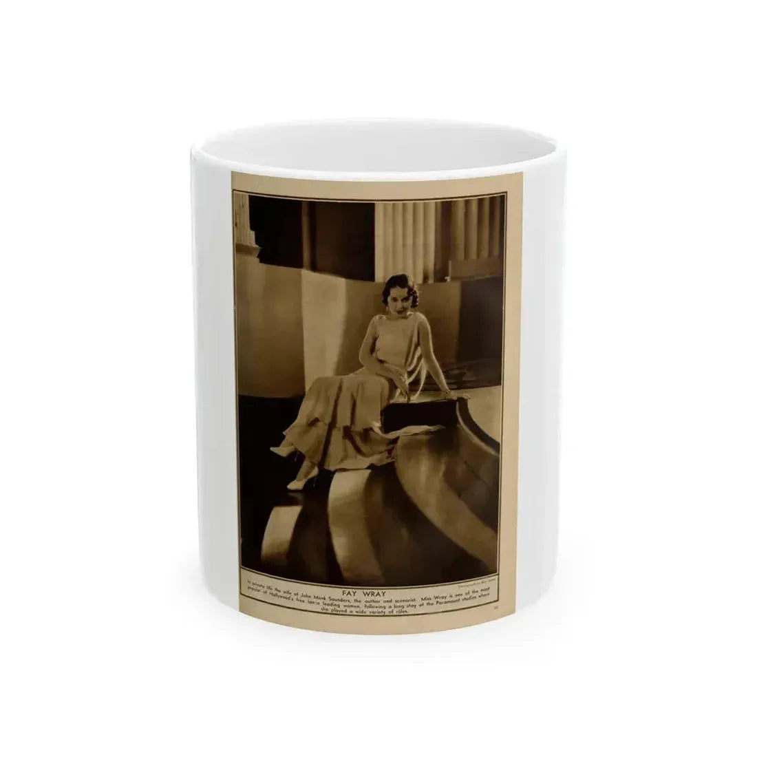 Fay Wray #215 (Vintage Female Icon) White Coffee Mug 11oz - Go Mug Yourself