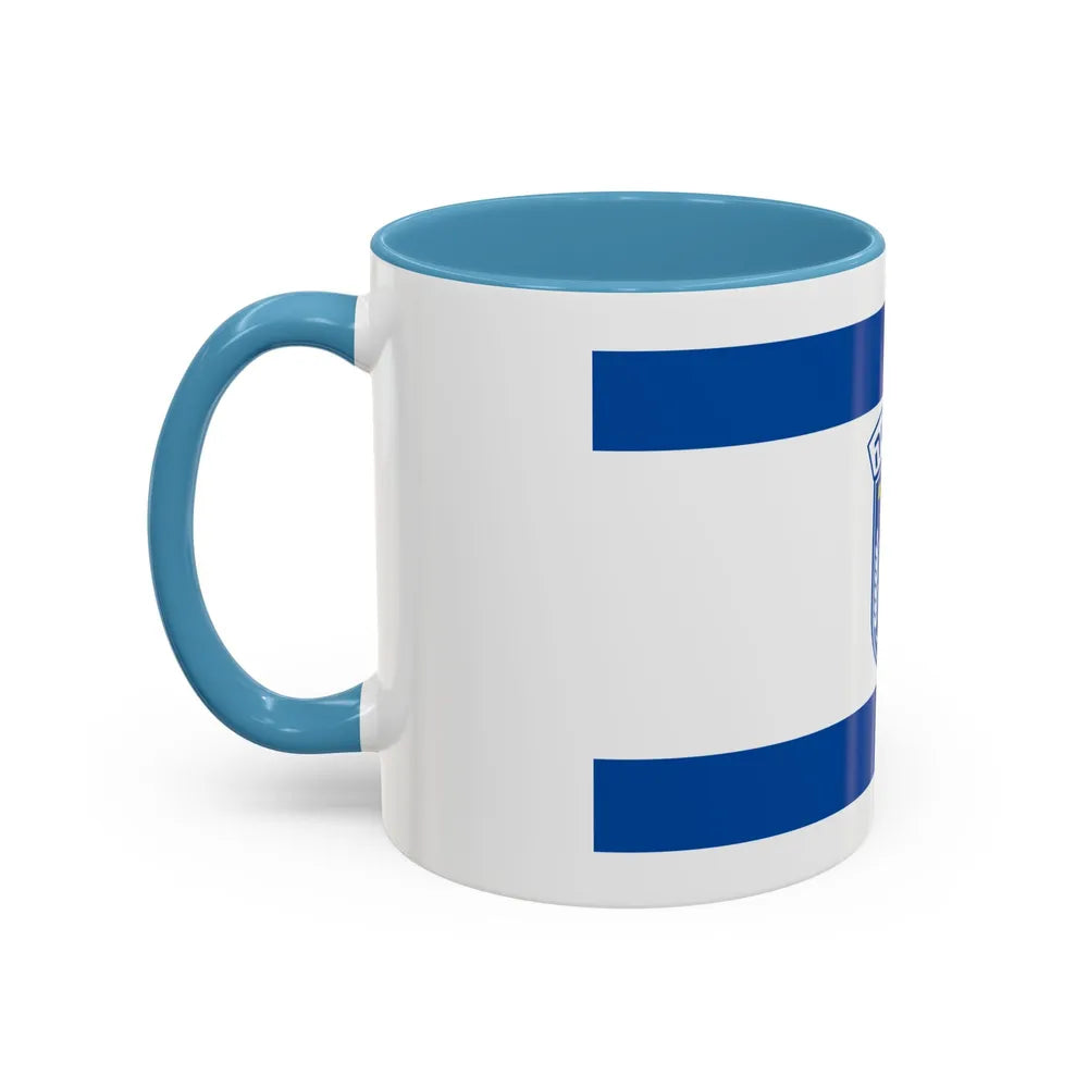 Flag of Herzliya Israel - Accent Coffee Mug-Go Mug Yourself