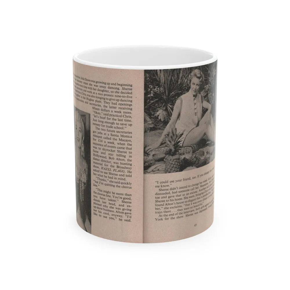 Sheree North #169 - Pages 44 & 45 from 66 PHOTOGRAPHS OF Sheree NORTH U.K. Pocket Mag. (Vintage Female Icon) White Coffee Mug-11oz-Go Mug Yourself