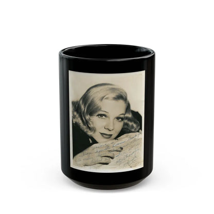 Glenda Farrell #28 (Vintage Female Icon) Black Coffee Mug-15oz-Go Mug Yourself