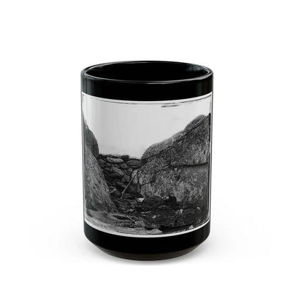 Gettysburg, Pa. Dead Confederate Soldier In Devil's Den (U.S. Civil War) Black Coffee Mug-15oz-Go Mug Yourself