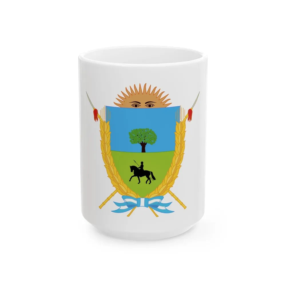 Coat of Arms La Pampa Argentina - White Coffee Mug-15oz-Go Mug Yourself