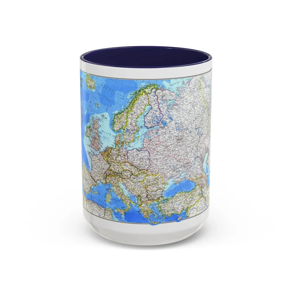 Europe (1983) (Map) Accent Coffee Mug-15oz-Navy-Go Mug Yourself