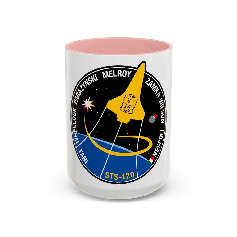 STS 120 (NASA) Accent Coffee Mug-15oz-Pink-Go Mug Yourself