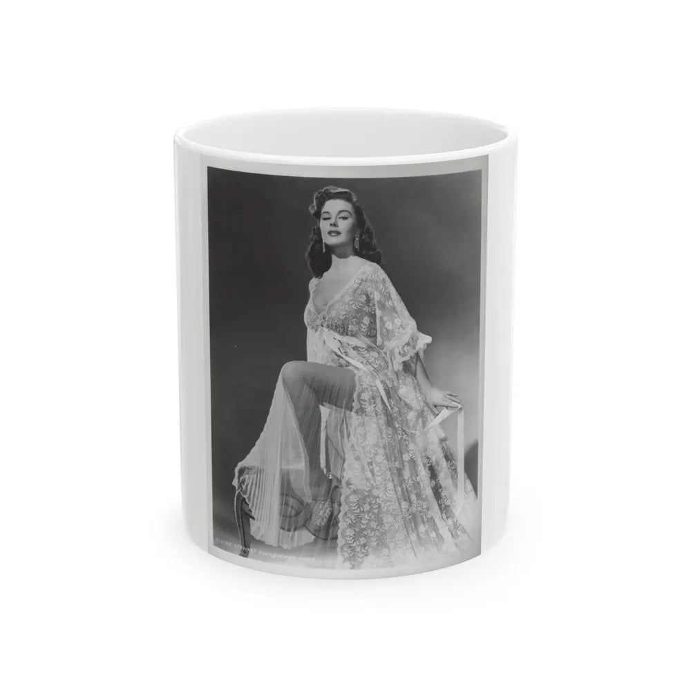 Elaine Stewart #169 - Negative Struck B&W 8x10 50's Era Full Body Glamour Dress HQ Photo (Vintage Female Icon) White Coffee Mug-11oz-Go Mug Yourself