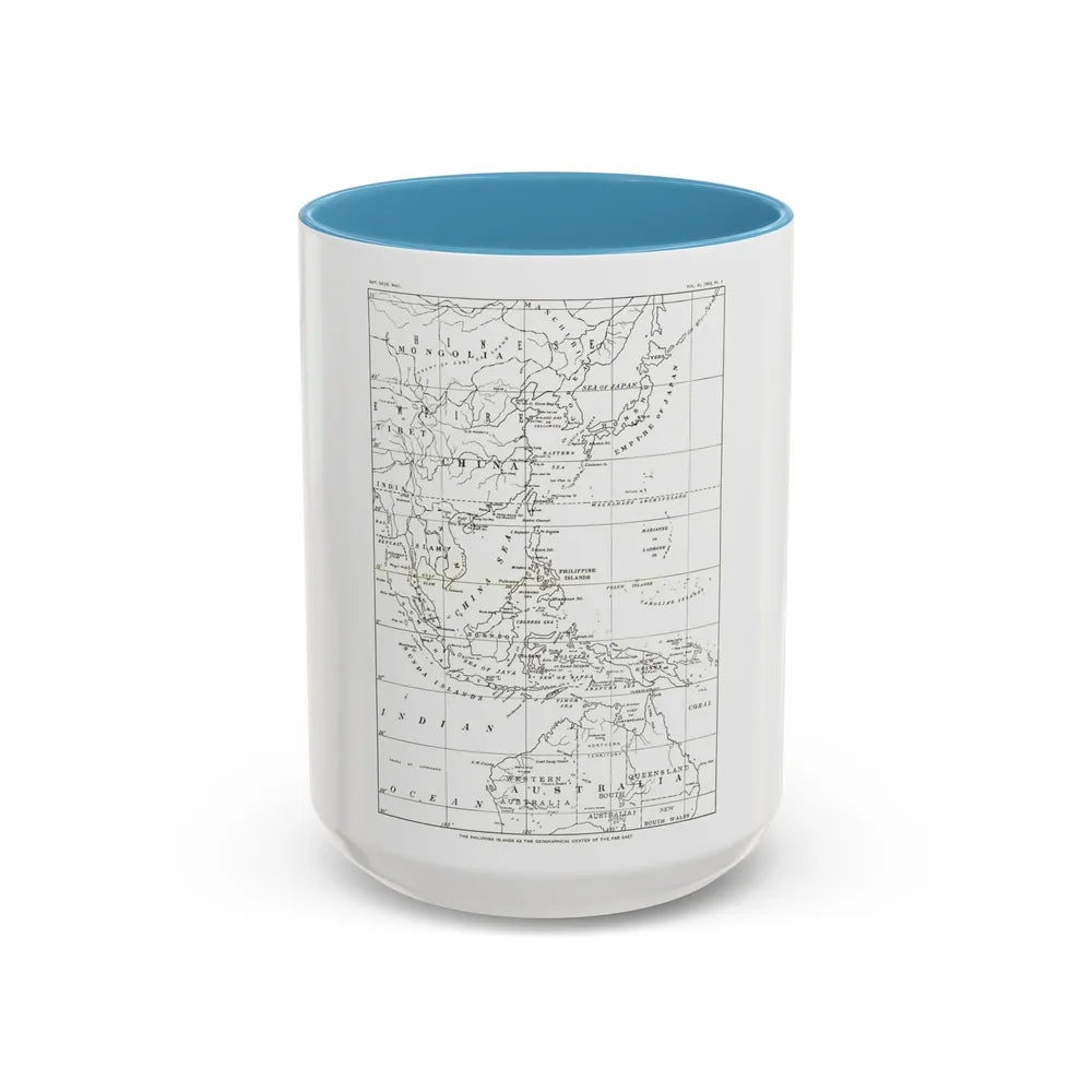 Philippines, The (1900) (Map) Accent Coffee Mug-15oz-Light Blue-Go Mug Yourself