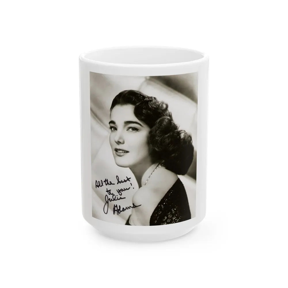 Julia Adams #32 - 8x10 B&W Head & Shoulder Glamour Portrait (Vintage Female Icon) White Coffee Mug-15oz-Go Mug Yourself