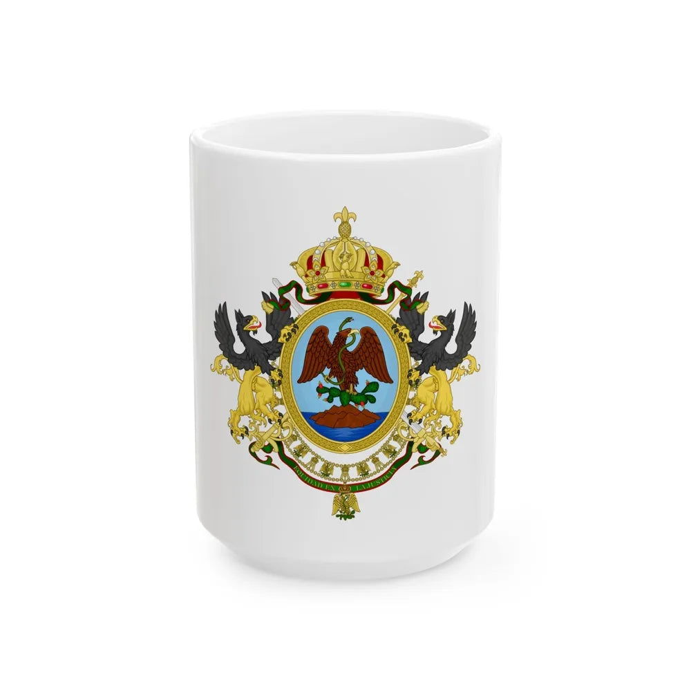 Coat of Arms Second Mexican Empire - White Coffee Mug-15oz-Go Mug Yourself