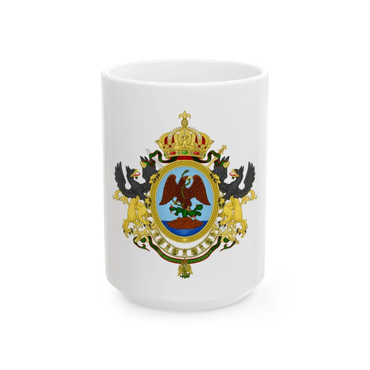 Coat of Arms Second Mexican Empire - White Coffee Mug-15oz-Go Mug Yourself