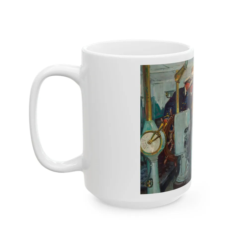 Confrontation at Sea, magazine story illustration, 1942 - White Coffee Mug-Go Mug Yourself