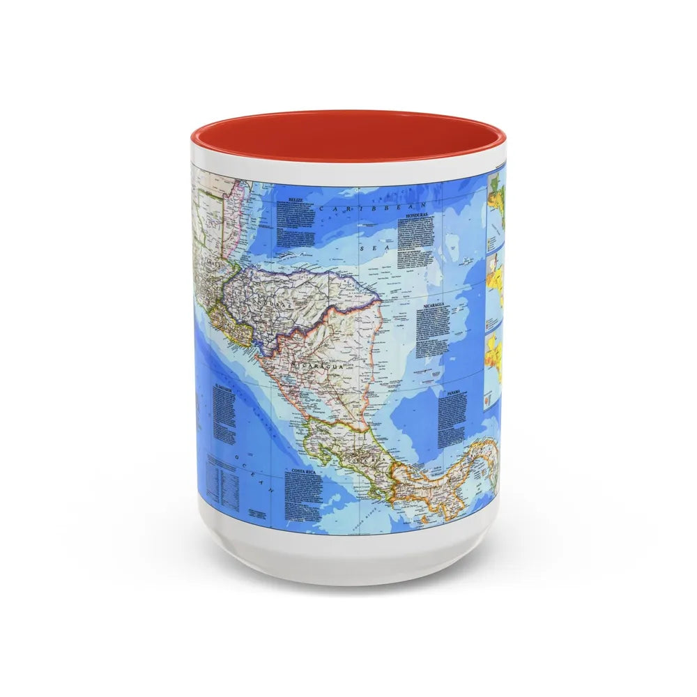 Central America (1986) (Map) Accent Coffee Mug-15oz-Red-Go Mug Yourself