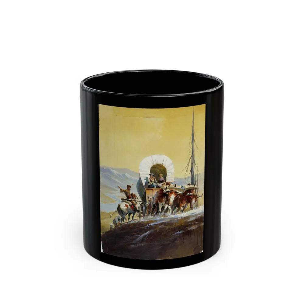 Crossing the Rockies, Classics Illustrated Cover (Gilberton, 1958) - Black Coffee Mug-11oz-Go Mug Yourself