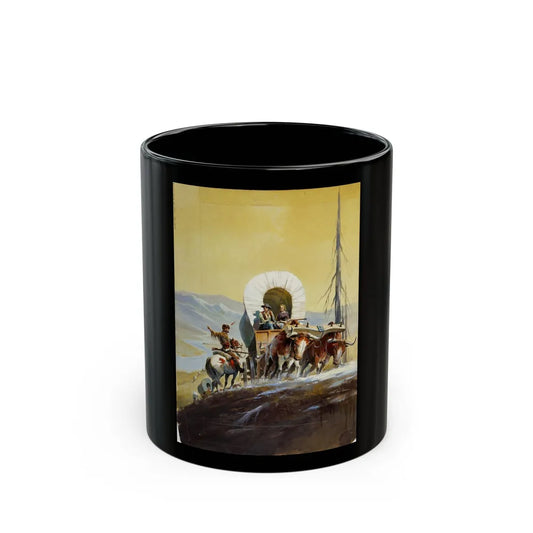 Crossing the Rockies, Classics Illustrated Cover (Gilberton, 1958) - Black Coffee Mug-11oz-Go Mug Yourself