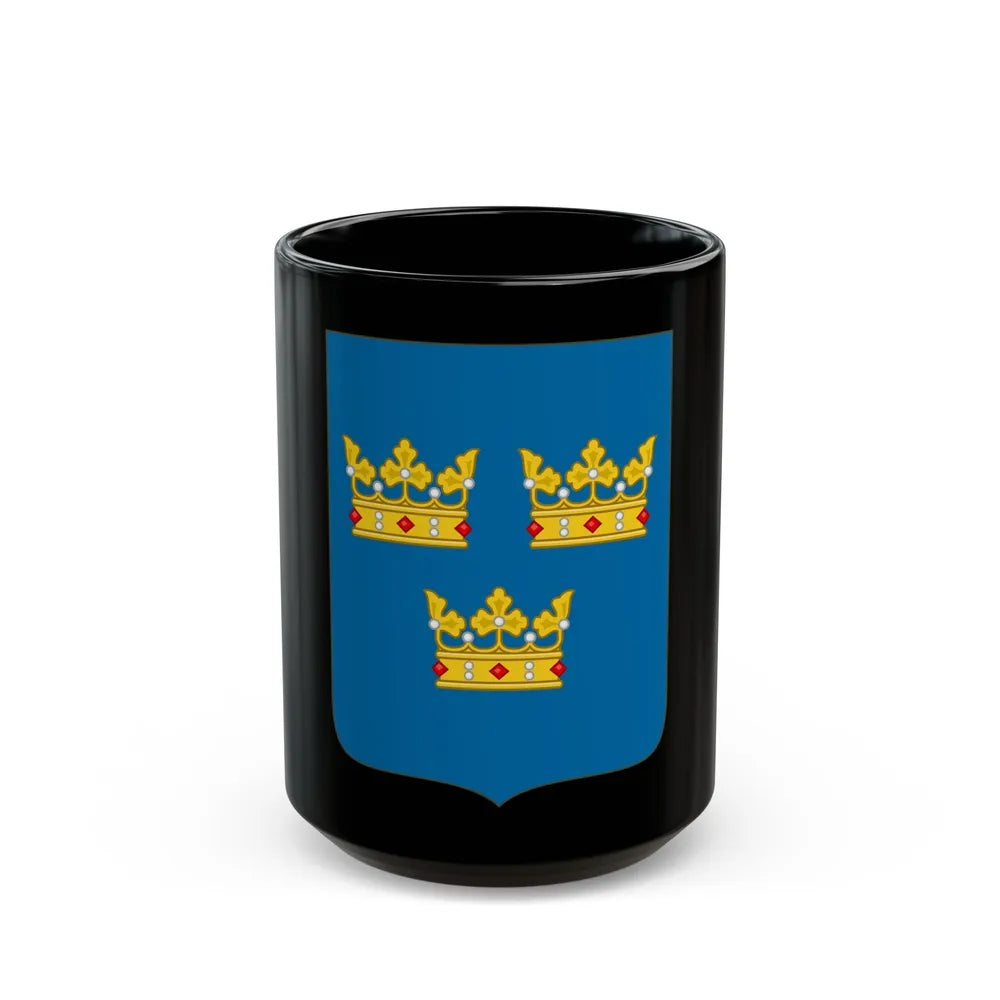 Shield of arms of Sweden - Black Coffee Mug-15oz-Go Mug Yourself