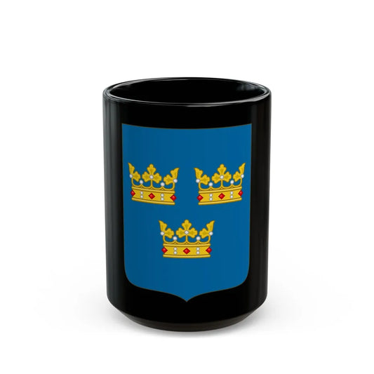 Shield of arms of Sweden - Black Coffee Mug-15oz-Go Mug Yourself