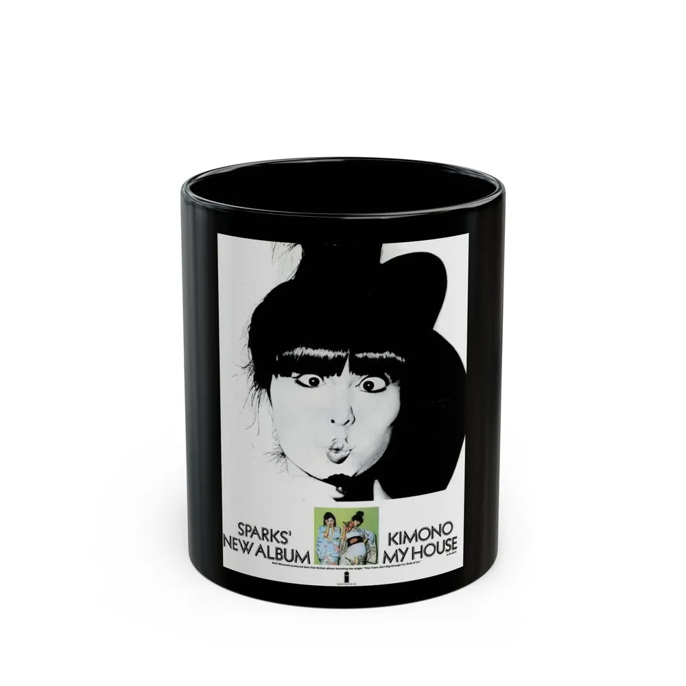 Sparks 1974 (Music Poster) Black Coffee Mug-11oz-Go Mug Yourself