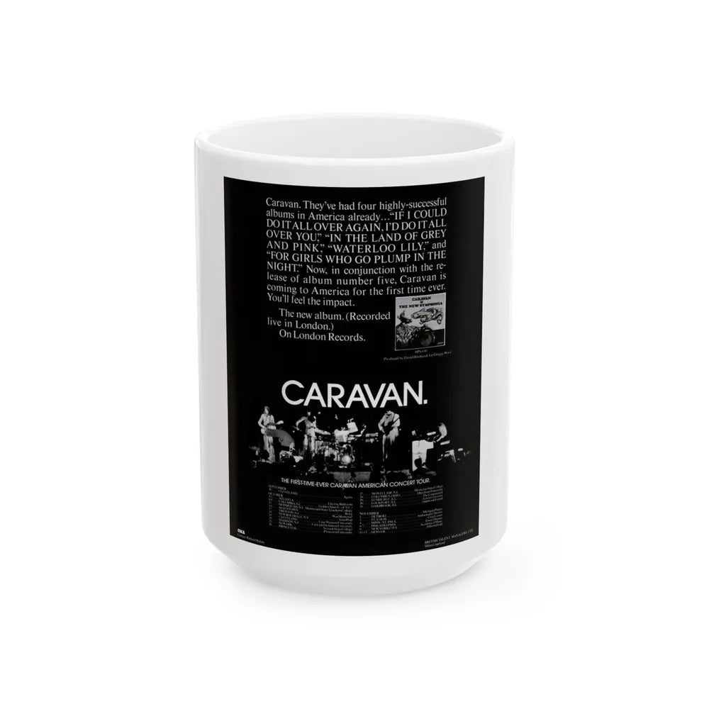 Caravan 1974 (Music Poster) White Coffee Mug-15oz-Go Mug Yourself