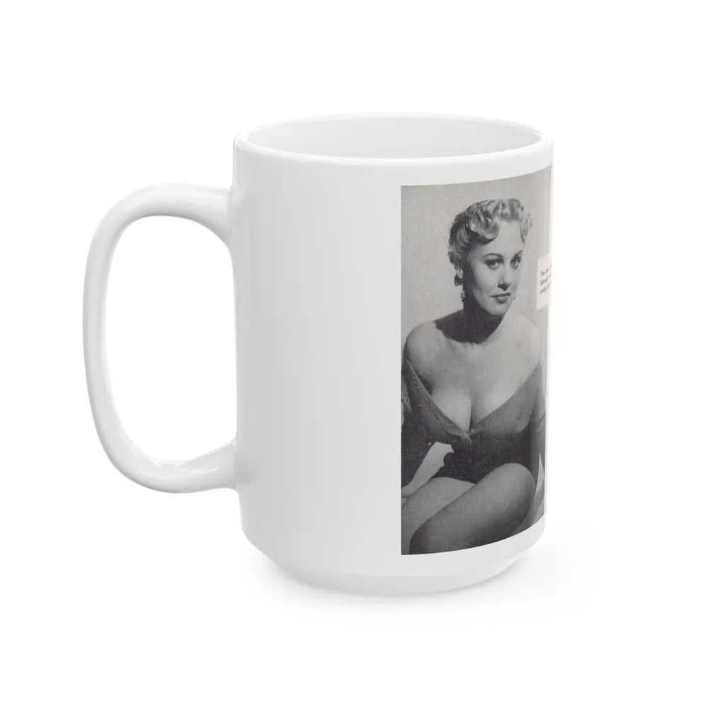 Norma Sykes #156 - 66 PHOTOGRAPHS OF Sabrina U.K. Pocket Mag. Pages 42 & 43 (Vintage Female Icon) White Coffee Mug-Go Mug Yourself