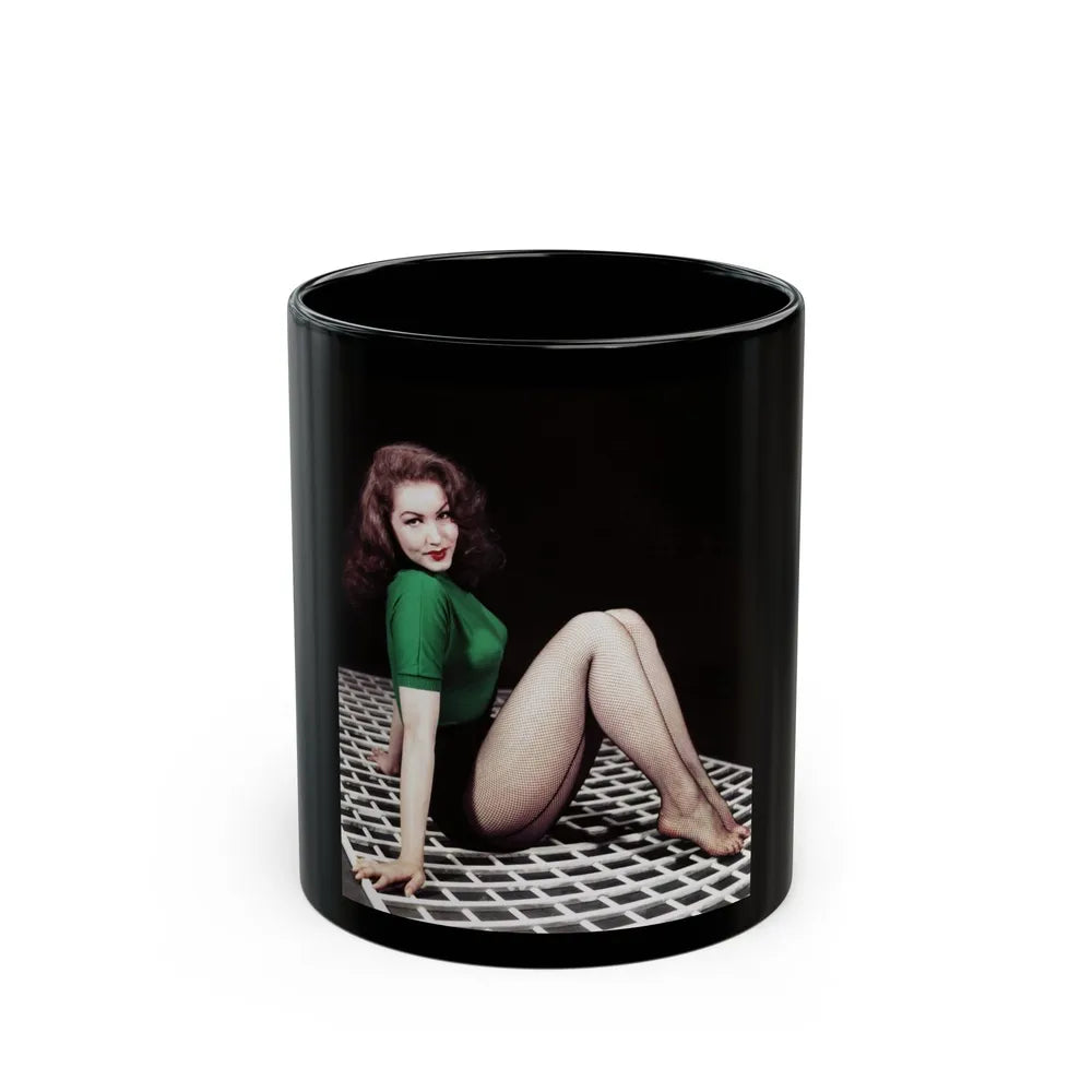 Julie Newmar #81 (Vintage Female Icon) Black Coffee Mug-11oz-Go Mug Yourself