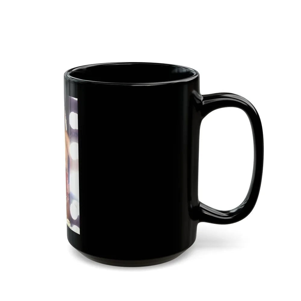 Linda Blair #106 - Partially Topless (Vintage Female Icon) Black Coffee Mug-Go Mug Yourself