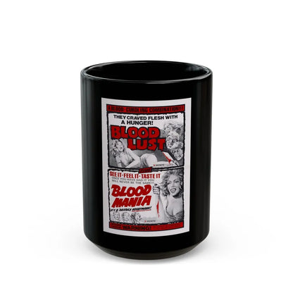 BLOOD LUST & BLOOD MANIA 1970 Movie Poster - Black Coffee Mug-15oz-Go Mug Yourself