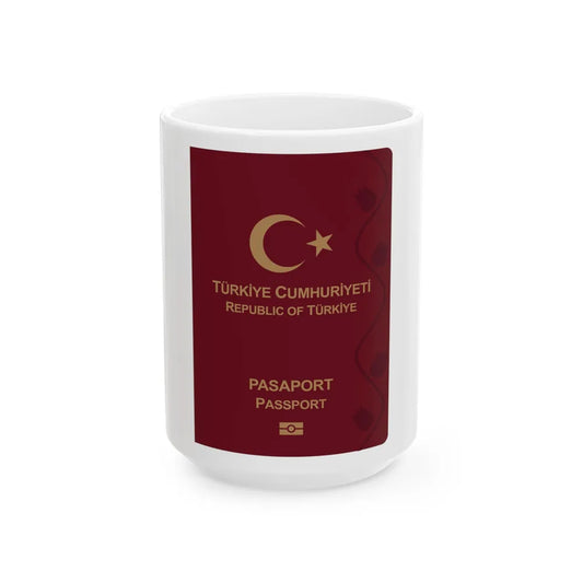 Turkish Passport - White Coffee Mug-15oz-Go Mug Yourself