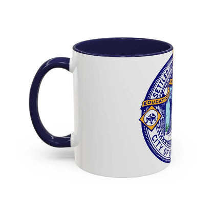 Seal of Brockton Massachusetts - Accent Coffee Mug-Go Mug Yourself