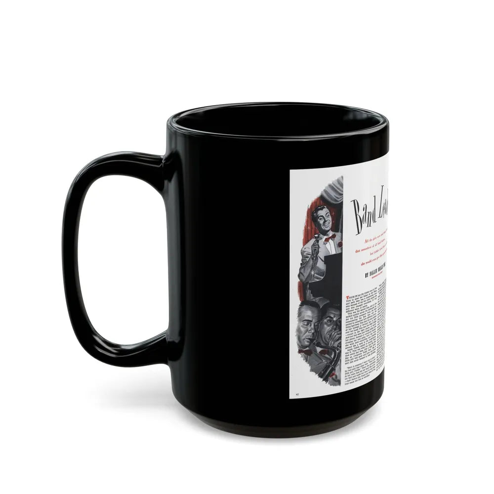 Band Leader, Cosmopolitan, January 1944 - Black Coffee Mug-Go Mug Yourself